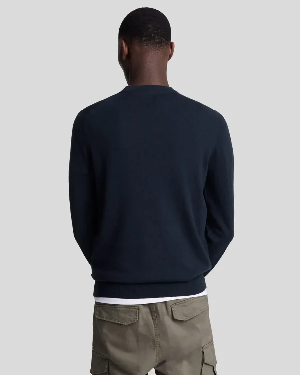 Lyle & Scott Pullover & Strickwaren<Rundhals-Pullover aus Baumwolle und Merino DunkleMarine