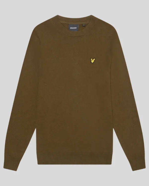 Lyle & Scott Pullover & Strickwaren<Rundhals-Pullover aus Baumwolle und Merino Olive
