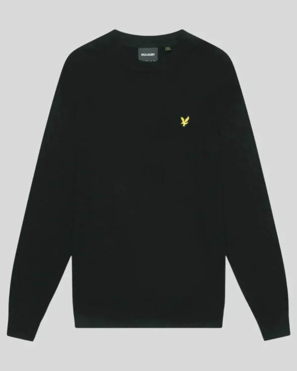 Lyle & Scott Pullover & Strickwaren<Rundhals-Pullover aus Baumwolle und Merino Pechschwarz