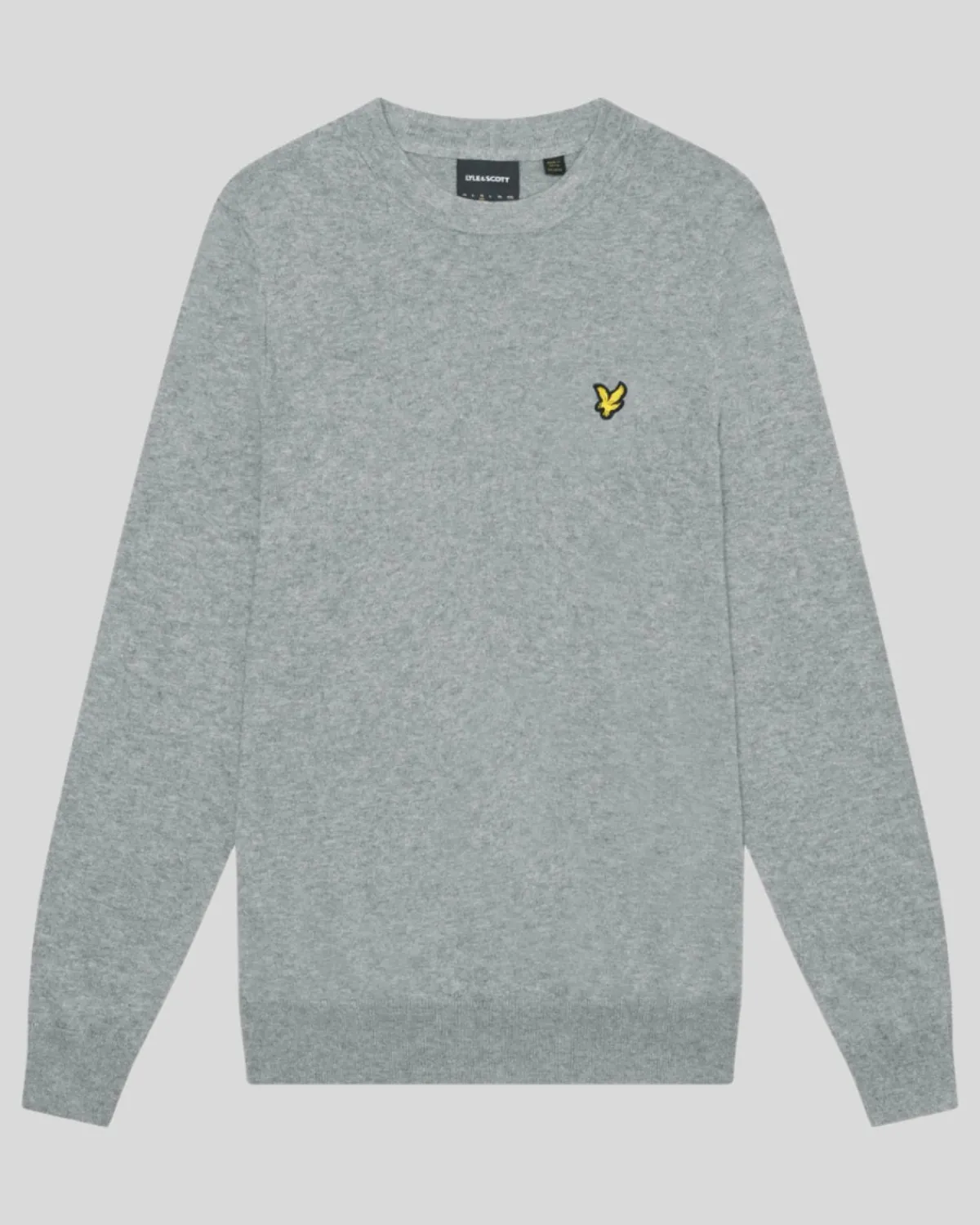 rundhalspullover_aus_baumwolle_und_merino_4-5.webp Lyle & Scott Pullover & Strickwaren<Rundhals-Pullover aus Baumwolle und Merino MidGreyMargel