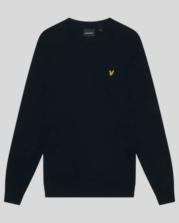 Lyle & Scott Pullover & Strickwaren<Rundhals-Pullover aus Baumwolle und Merino DunkleMarine