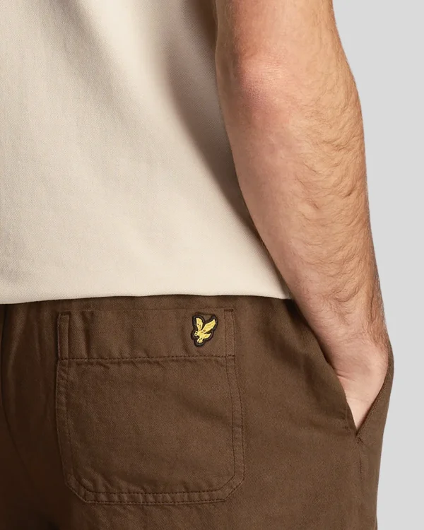 Lyle & Scott Kurze Hosen<Shorts aus Baumwolle und Leinen Olive