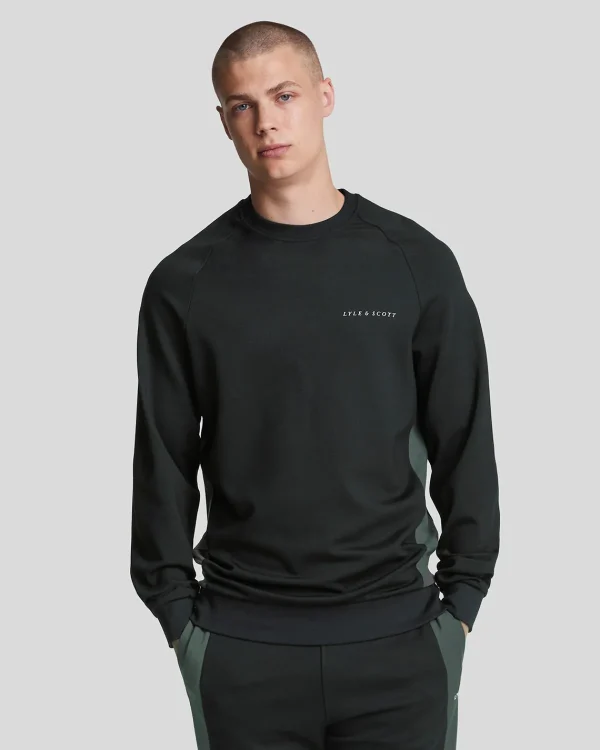 Lyle & Scott Sportbekleidung | Sweatshirts<Sport Farbe Block Rundhalsausschnitt Sweatshirt JetBlack/Graphite