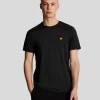 Lyle & Scott Sportbekleidung<Sportliches Schulter T-Shirt mit Branding Pechschwarz