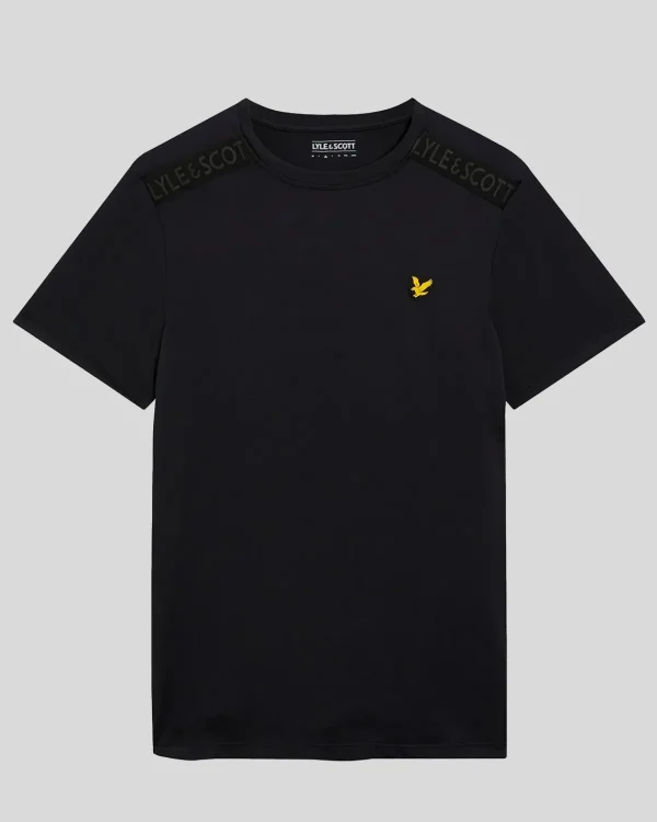Lyle & Scott Sportbekleidung<Sportliches Schulter T-Shirt mit Branding Pechschwarz
