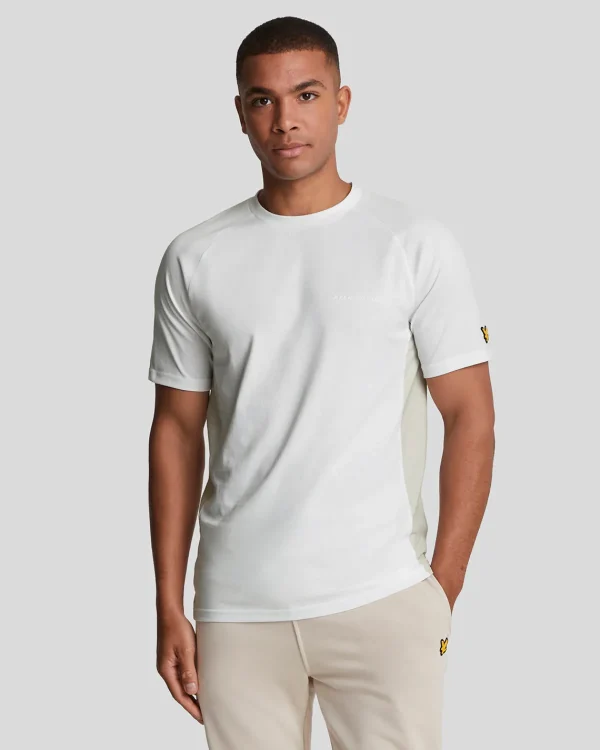 Lyle & Scott Sportbekleidung | T-shirts<Sports Colour Block Core T-Shirt White/Pebble