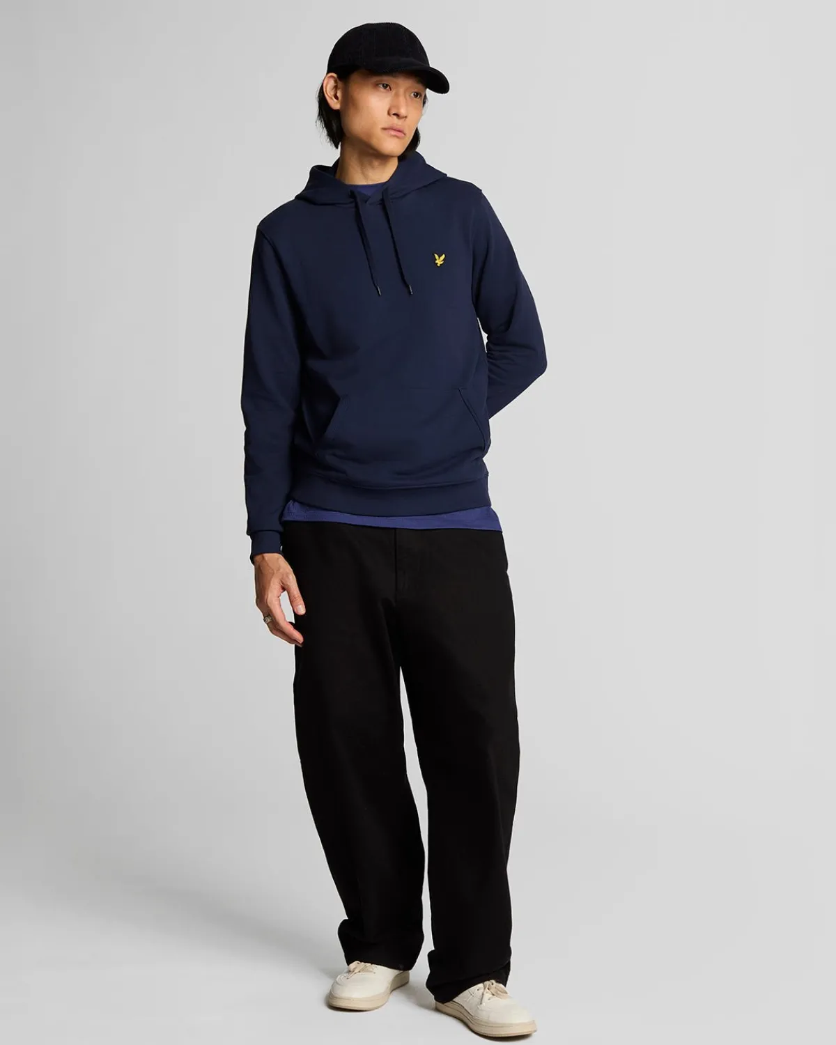 stack_logo_pullover_hoodie_1.webp Lyle & Scott Kapuzenpullover<Stack Logo Pullover Hoodie Marine