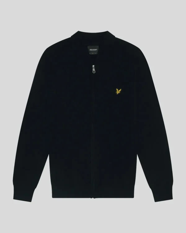 Lyle & Scott Pullover & Strickwaren<Strickbomber-Pullover aus einer Lammwollmischung DarkNavy
