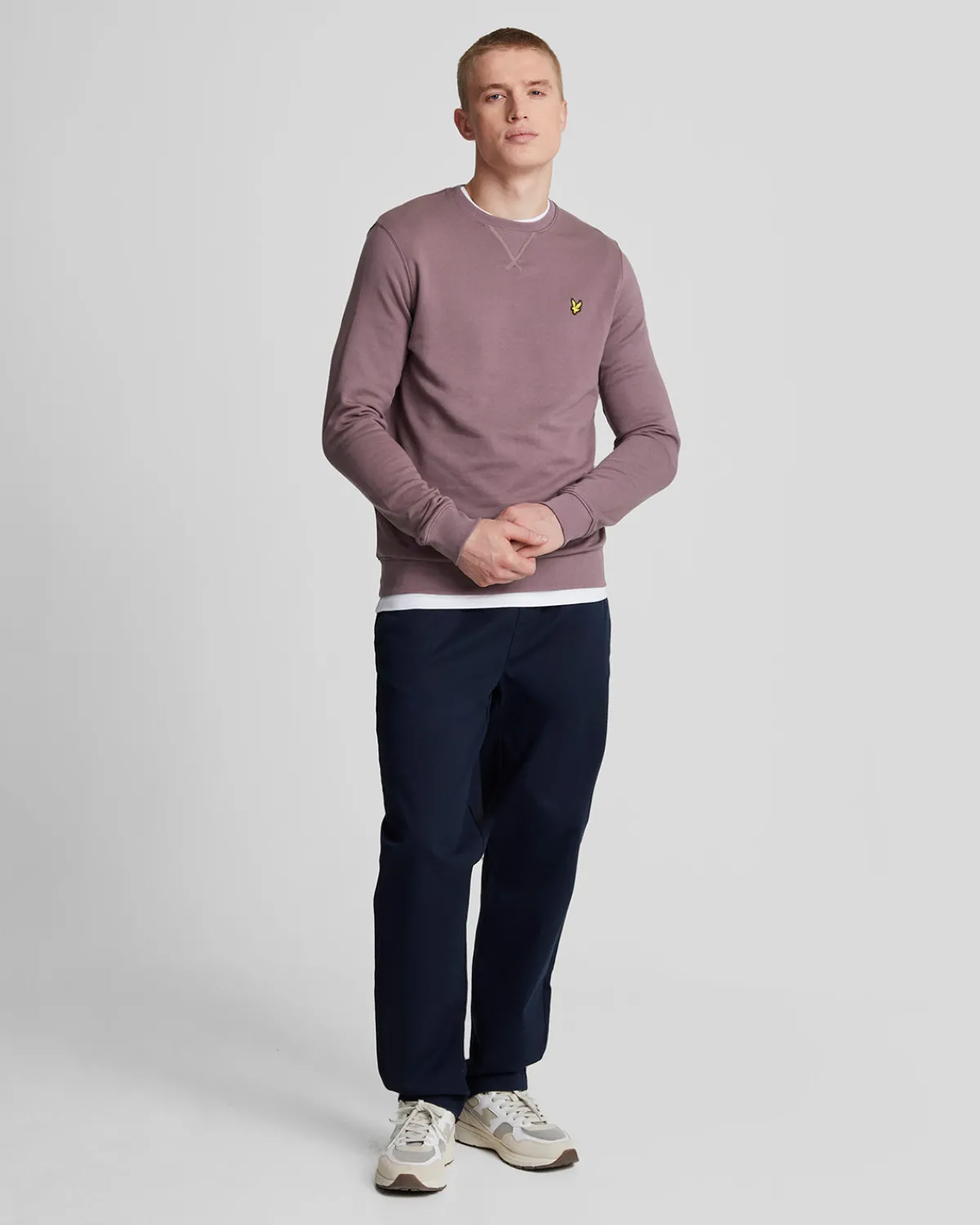 sweatshirt_mit_rundhalsausschnitt_1-10.webp Lyle & Scott Sweatshirts<Sweatshirt mit Rundhalsausschnitt HighlandMauve