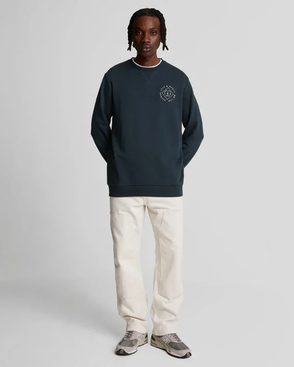 Lyle & Scott Sweatshirts<Sweatshirt mit Rundhalsausschnitt und Stempel DarkNavy