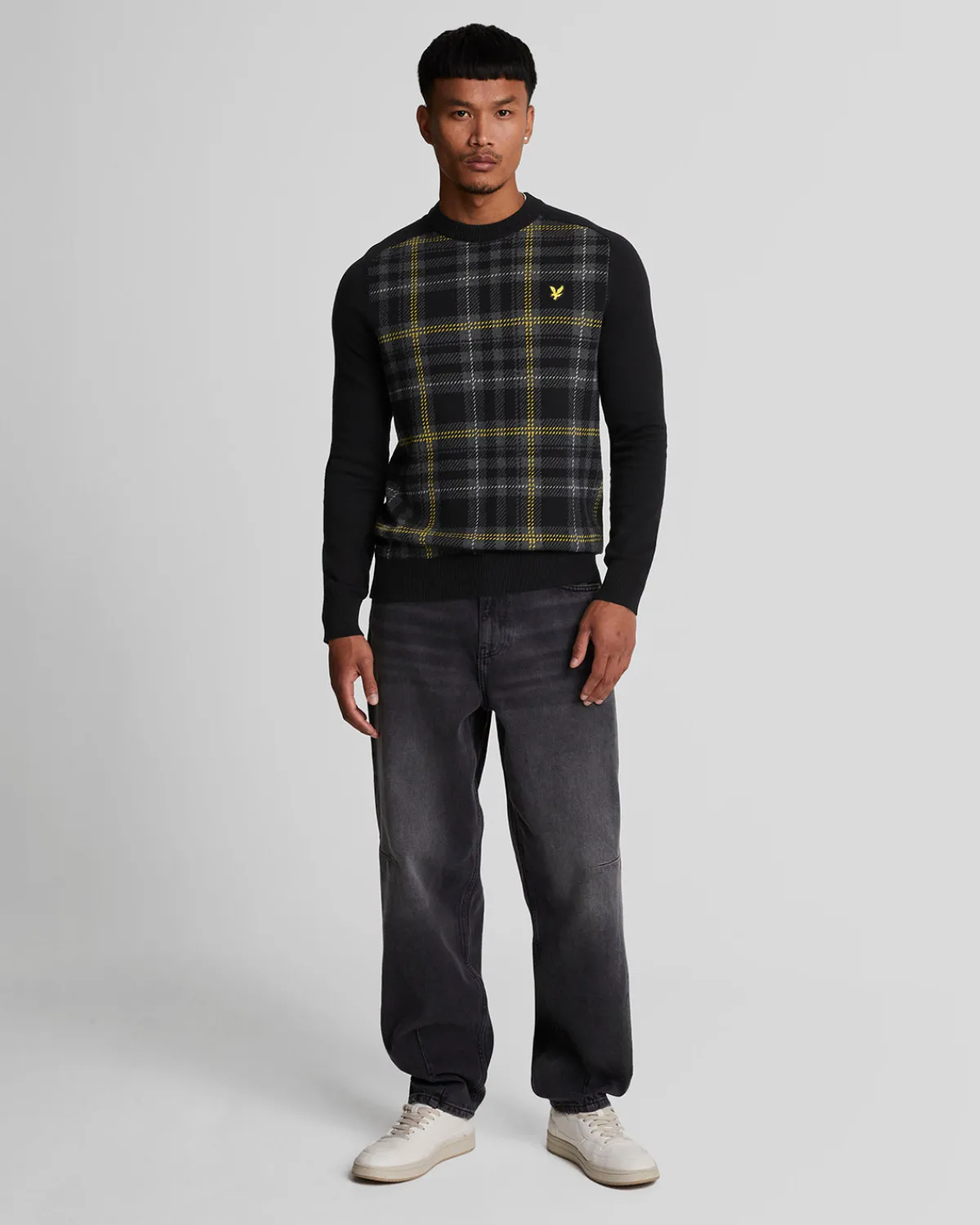 tartan_pullover_1.webp Lyle & Scott Pullover & Strickwaren<Tartan Pullover JetBlack