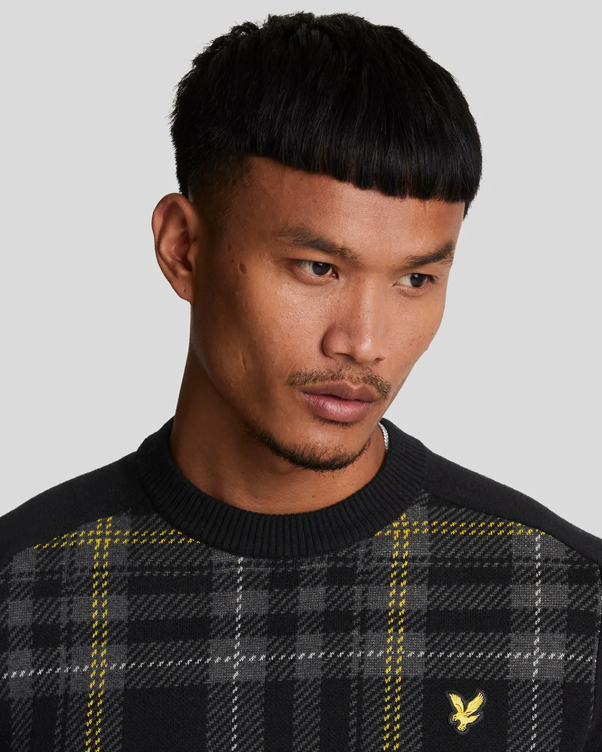 tartan_pullover_3.webp Lyle & Scott Pullover & Strickwaren<Tartan Pullover JetBlack