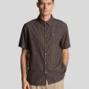 Lyle & Scott Hemden<Texturierte Streifen Kurzarmhemd Gunmetal