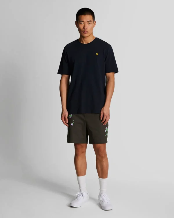 Lyle & Scott Drehbuchsticke | Kurze Hosen<Thistle Club Bestickte Shorts Gunmetal