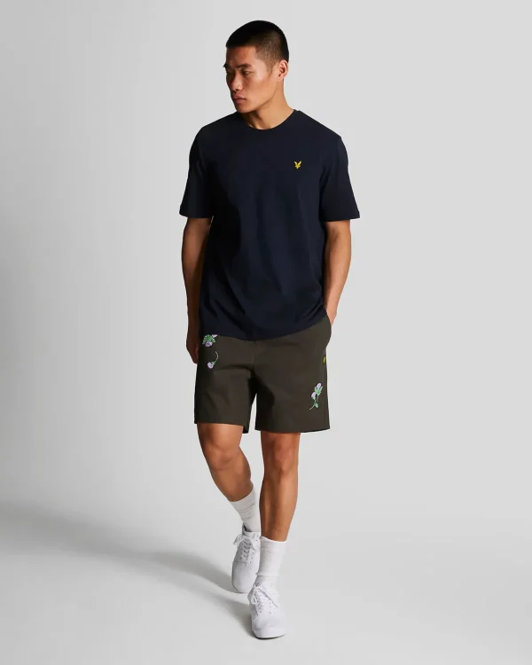 Lyle & Scott Drehbuchsticke | Kurze Hosen<Thistle Club Bestickte Shorts Gunmetal