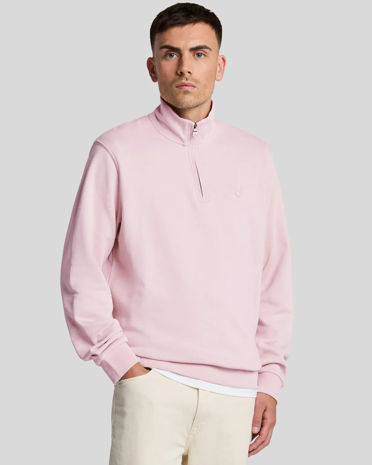 tonal_eagle__reiverschluss_sweatshirt_0.webp Lyle & Scott Reframed | Sweatshirts<Tonal Eagle 1/4 Reißverschluss Sweatshirt PinkSalt
