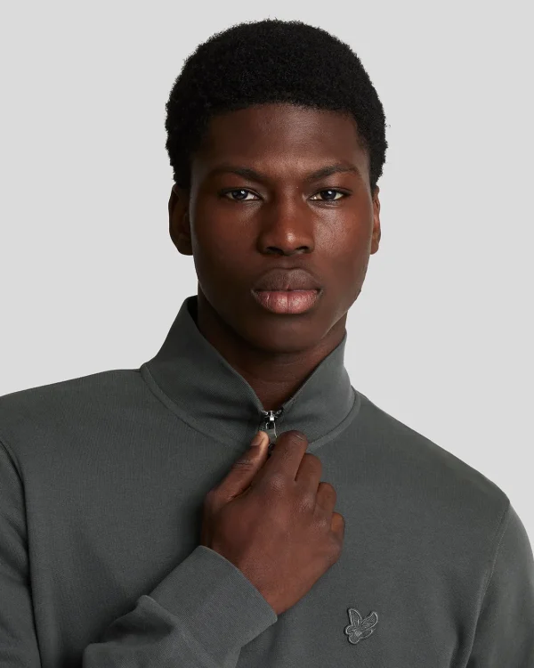 Lyle & Scott Reframed | Sweatshirts<Tonal Eagle 1/4 Reißverschluss Sweatshirt Gunmetal