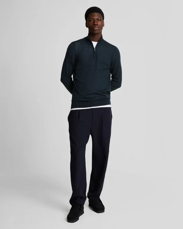 Lyle & Scott Reframed<Tonal Eagle Merino 1/4 Zip Pullover DarkNavy