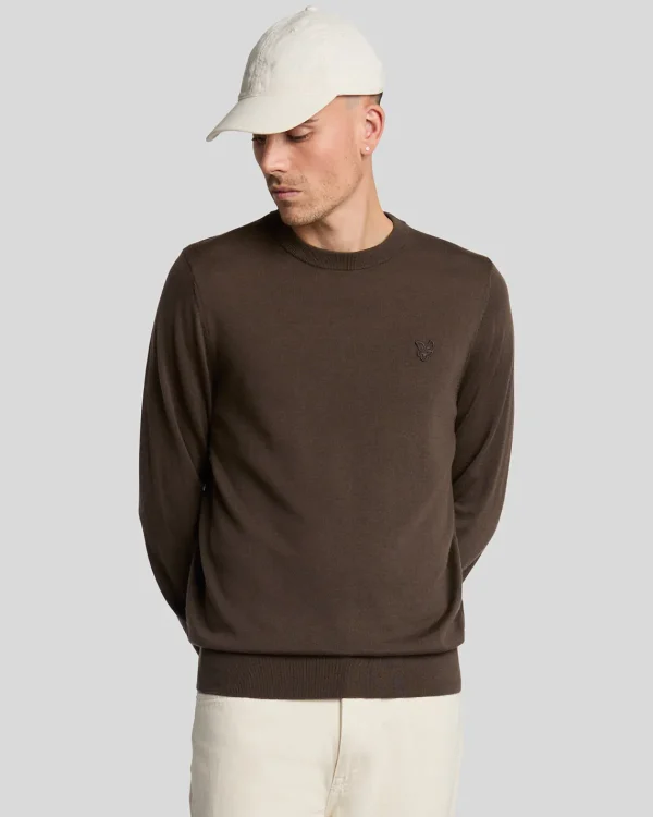 Lyle & Scott Reframed | Pullover & Strickwaren<Tonal Eagle Merino Rundhals-Pullover FormGreen