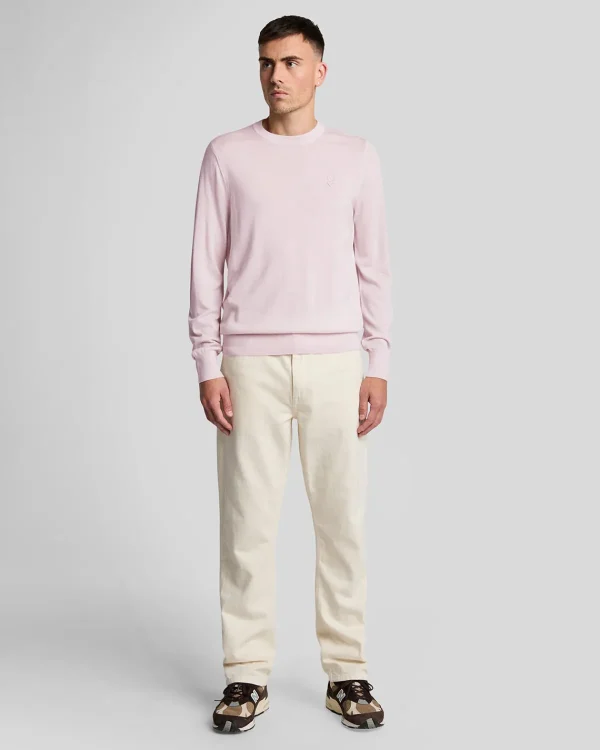 Lyle & Scott Reframed | Pullover & Strickwaren<Tonal Eagle Merino Rundhals-Pullover PinkSalt