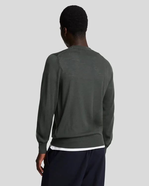 Lyle & Scott Reframed | Pullover & Strickwaren<Tonal Eagle Merino Rundhals-Pullover Gunmetal
