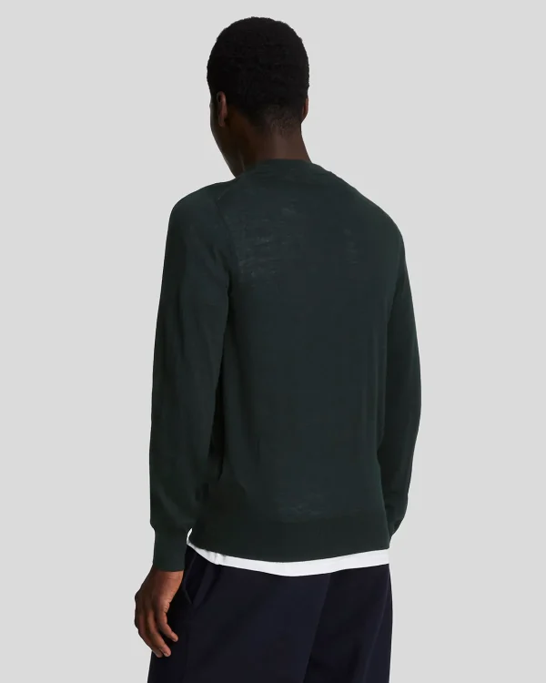 Lyle & Scott Reframed | Pullover & Strickwaren<Tonal Eagle Merino Rundhals-Pullover JetBlack