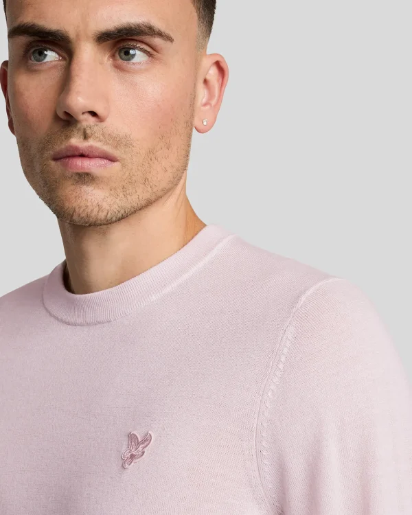 Lyle & Scott Reframed | Pullover & Strickwaren<Tonal Eagle Merino Rundhals-Pullover PinkSalt