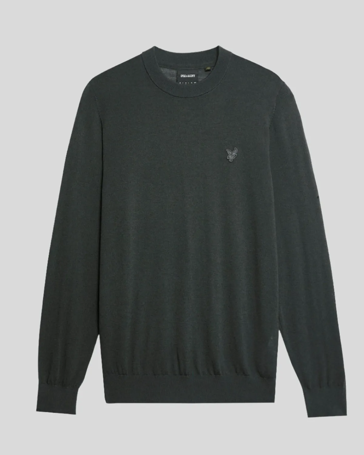 tonal_eagle_merino_rundhalspullover_4-4.webp Lyle & Scott Reframed | Pullover & Strickwaren<Tonal Eagle Merino Rundhals-Pullover Gunmetal