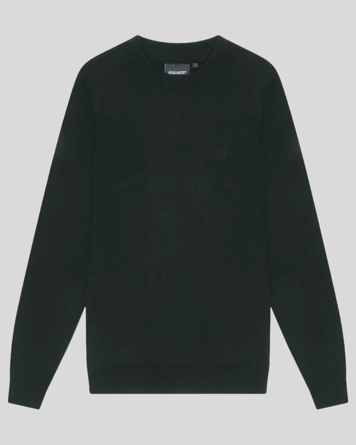 tonal_eagle_merino_rundhalspullover_4.webp Lyle & Scott Reframed | Pullover & Strickwaren<Tonal Eagle Merino Rundhals-Pullover JetBlack