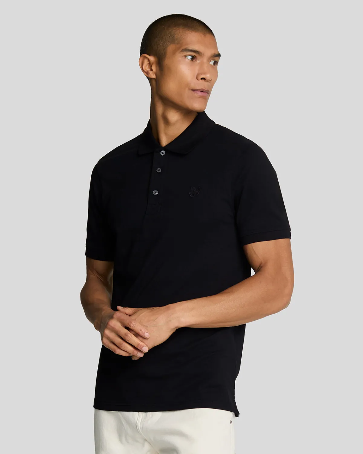 tonal_eagle_polohemd_0-8.webp Lyle & Scott Reframed | Polohemden<Tonal Eagle Polohemd Pechschwarz