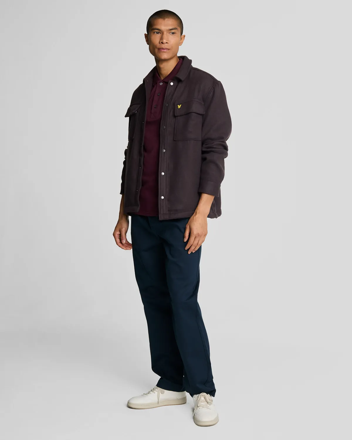 tonal_eagle_polohemd_1-1.webp Lyle & Scott Reframed | Polohemden<Tonal Eagle Polohemd Burgund