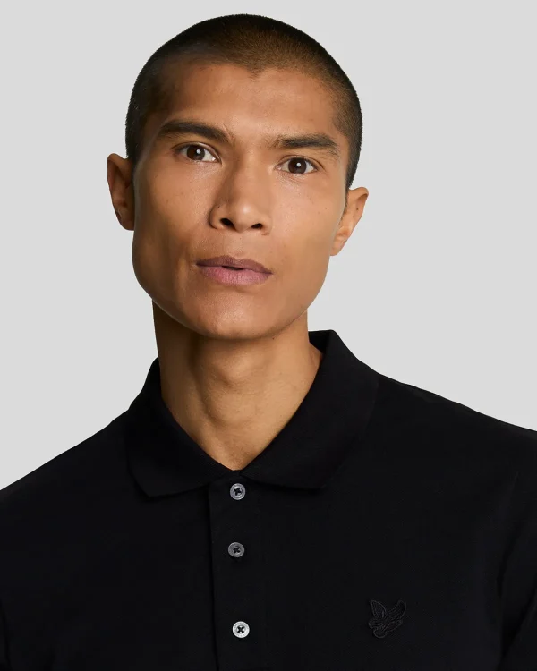 Lyle & Scott Reframed | Polohemden<Tonal Eagle Polohemd Pechschwarz