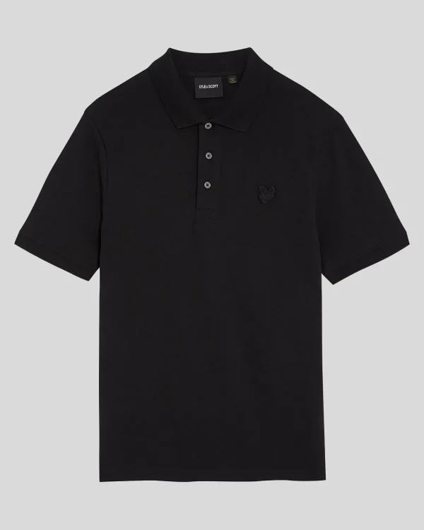 Lyle & Scott Reframed | Polohemden<Tonal Eagle Polohemd Pechschwarz