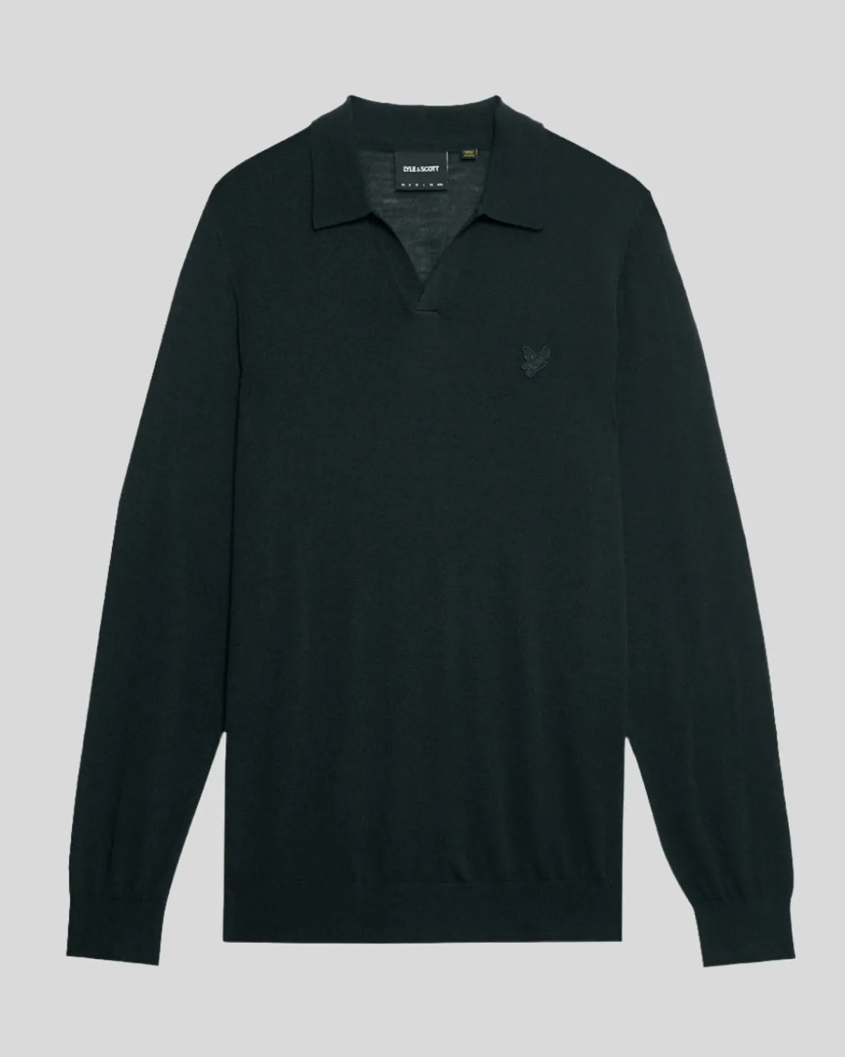 tonal_eagle_pullover_mit_kragen_aus_merino_4.webp Lyle & Scott Reframed<Tonal Eagle Pullover mit Kragen aus Merino JetBlack