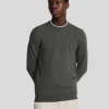Lyle & Scott Reframed<Tonal Eagle Pullover mit Rundhalsausschnitt aus Lambswool Gunmetal