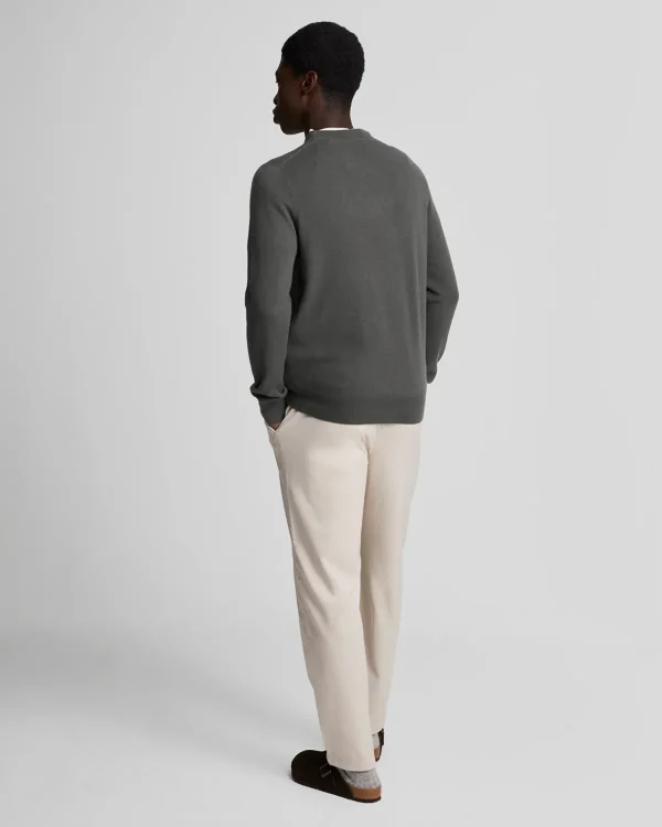Lyle & Scott Reframed<Tonal Eagle Pullover mit Rundhalsausschnitt aus Lambswool Gunmetal