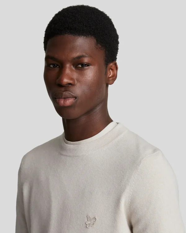 Lyle & Scott Reframed<Tonal Eagle Pullover mit Rundhalsausschnitt aus Lambswool Cove