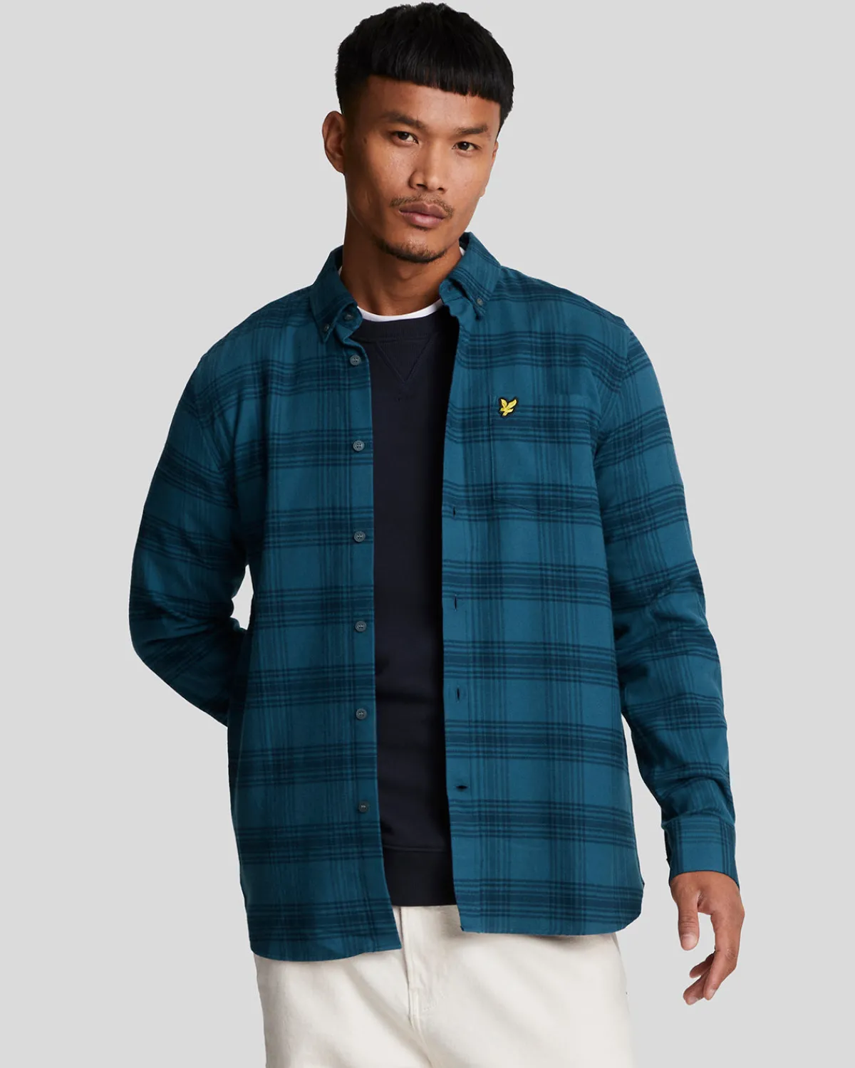 tonal_kariertes_flanellhemd_0.webp Lyle & Scott Hemden<Tonal kariertes Flanellhemd DarkNavy/DarkDenim