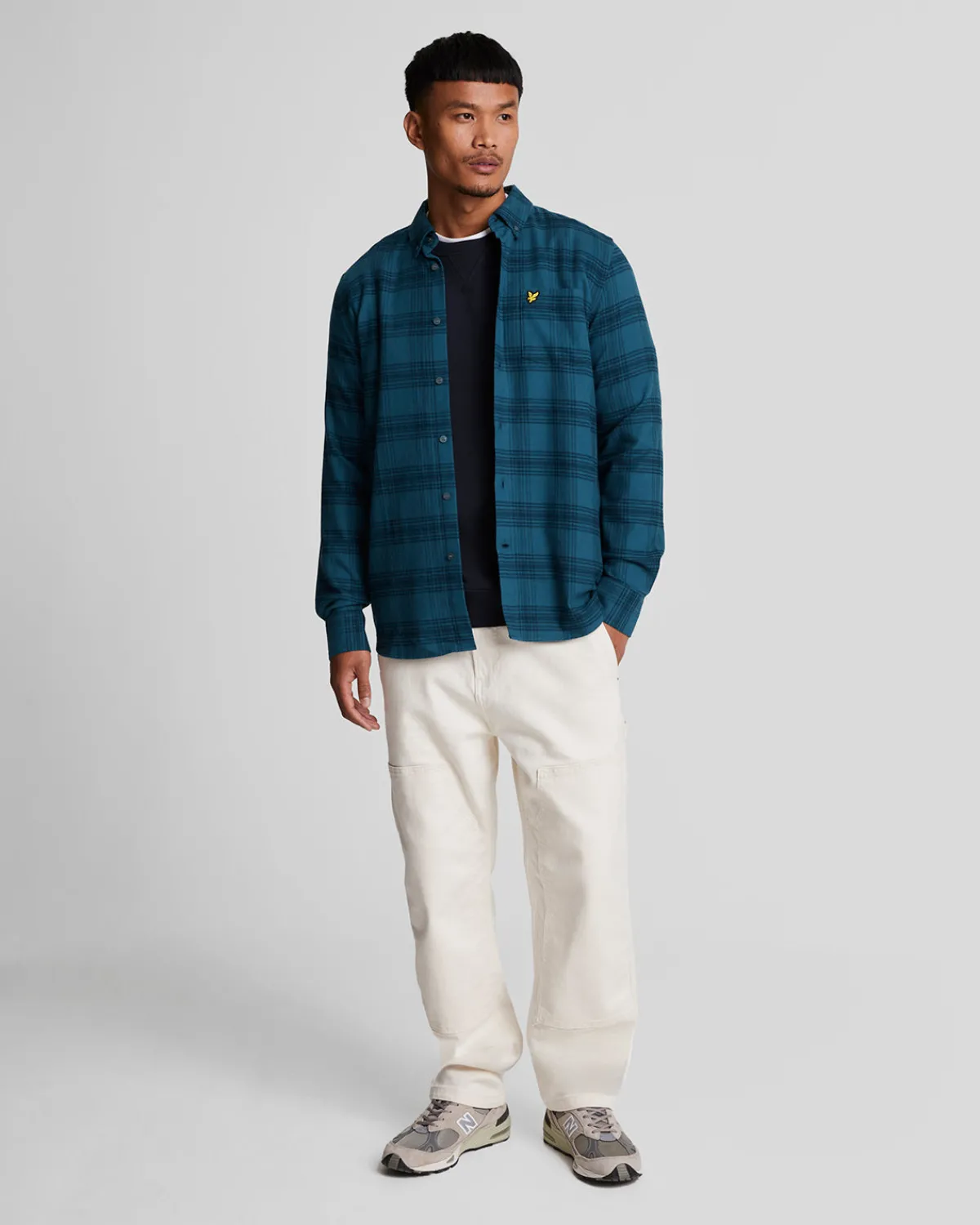 tonal_kariertes_flanellhemd_1.webp Lyle & Scott Hemden<Tonal kariertes Flanellhemd DarkNavy/DarkDenim
