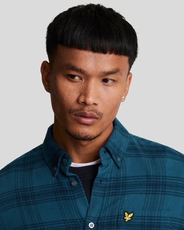 Lyle & Scott Hemden<Tonal kariertes Flanellhemd DarkNavy/DarkDenim