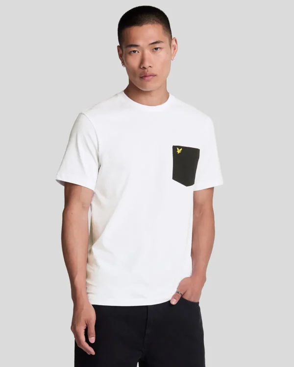 Lyle & Scott Vermächtnis | T-shirts<T-Shirt mit Kontrasttaschen Weiß/JetSchwarz