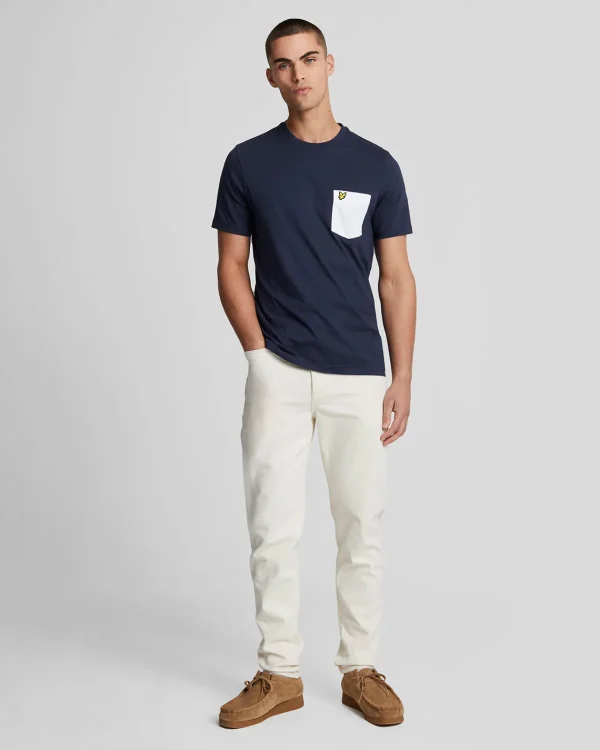 Lyle & Scott Vermächtnis | T-shirts<T-Shirt mit Kontrasttaschen Marine/Weiß
