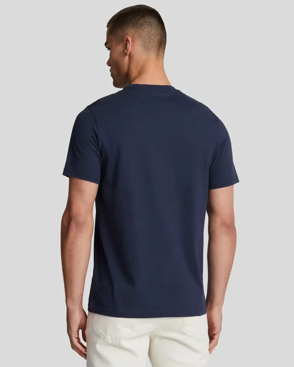 Lyle & Scott Vermächtnis | T-shirts<T-Shirt mit Kontrasttaschen Marine/Weiß