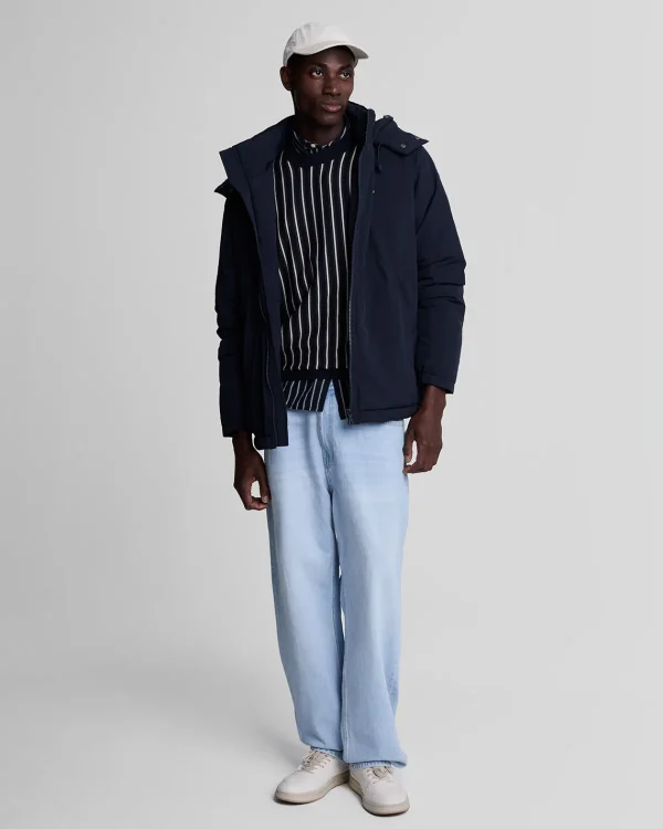Lyle & Scott Pullover & Strickwaren<Vertikal gestreifter Pullover mit Rundhalsausschnitt DarkNavy