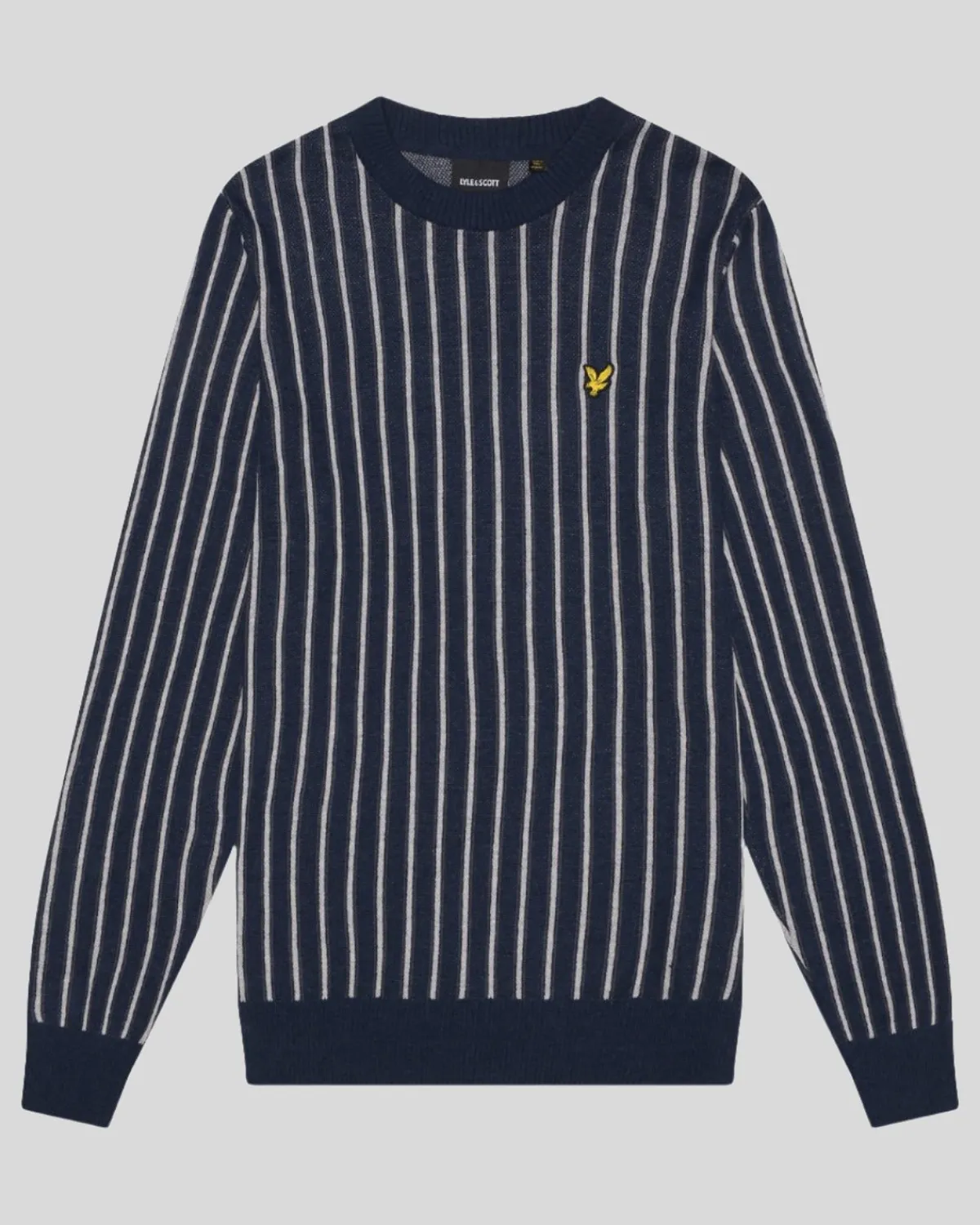 vertikal_gestreifter_pullover_mit_rundhalsausschnitt_4.webp Lyle & Scott Pullover & Strickwaren<Vertikal gestreifter Pullover mit Rundhalsausschnitt DarkNavy