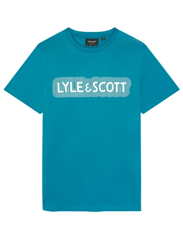 Lyle & Scott Vermächtnis | T-shirts<Vibrations Print T-Shirt Freizeitblau