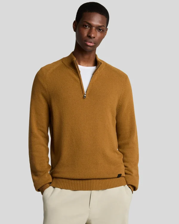 Lyle & Scott 150 Jahre Strickwaren | Pullover & Strickwaren<150 Year Knitwear - 1/4 Zip Pullover GoldenHeather