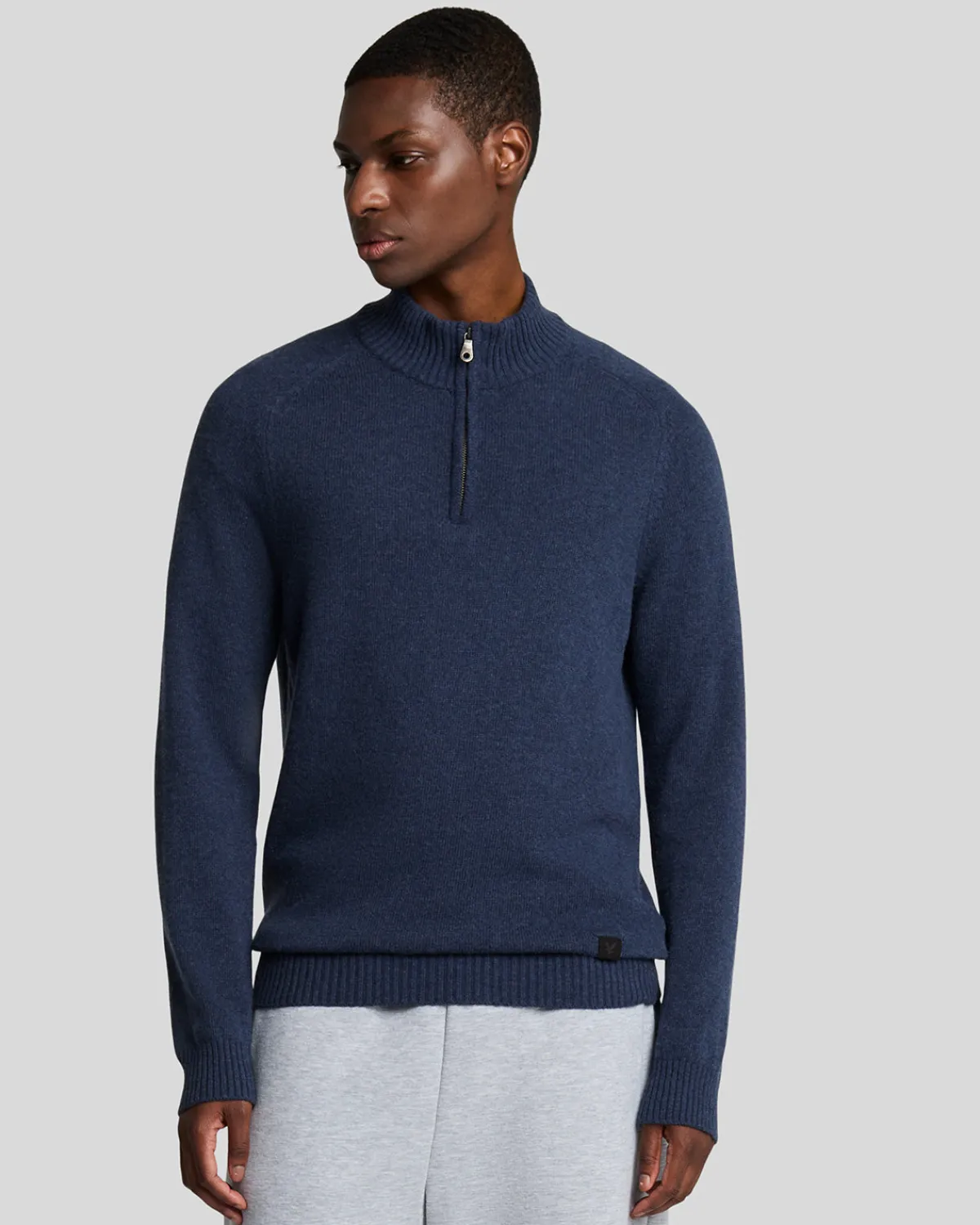 year_knitwear___zip_pullover_0-2.webp Lyle & Scott 150 Jahre Strickwaren | Pullover & Strickwaren<150 Year Knitwear - 1/4 Zip Pullover NavyHeather