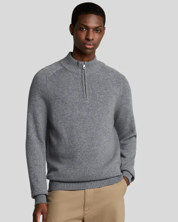 Lyle & Scott 150 Jahre Strickwaren | Pullover & Strickwaren<150 Year Knitwear - 1/4 Zip Pullover GrauHeather
