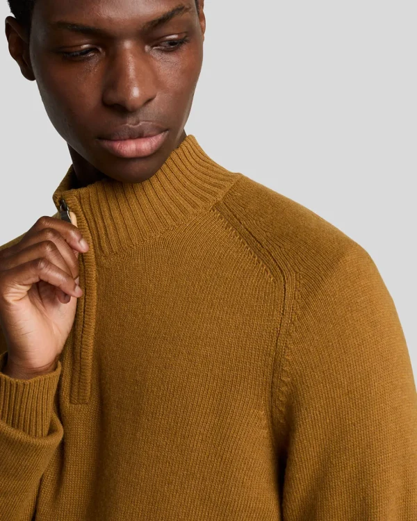 Lyle & Scott 150 Jahre Strickwaren | Pullover & Strickwaren<150 Year Knitwear - 1/4 Zip Pullover GoldenHeather